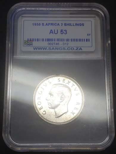 1950 TWO SHILLINGS - RARE AU GRADE!!!
