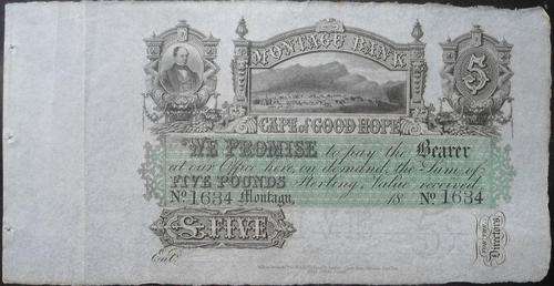 1861 CAPE BANKNOTE - UNSIGNED !!! IN UNCIRCULATED CONDITION !!!