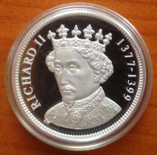 FLAWLESS SILVER COIN - RICHARD II 1377-1399 - HALLMARKED COIN IN STERLING SILVER !!!