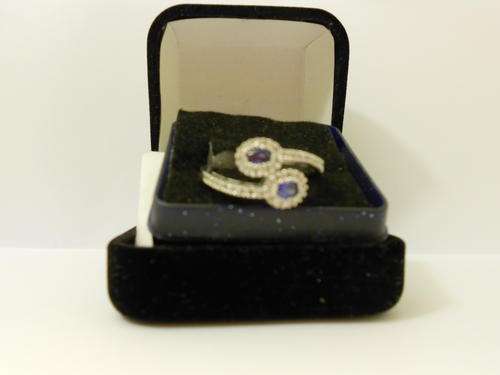 VERY STUNING 925 SILVER LADYS RING WITH TANZANITE