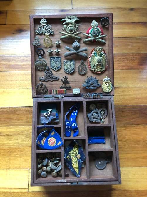 WWII  badges, pins, buttons