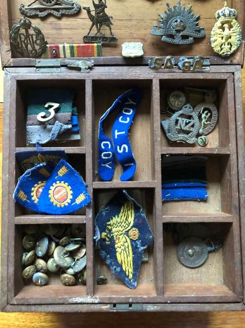 WWII  badges, pins, buttons
