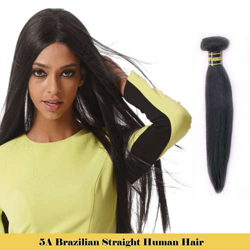 5A Straight Brazilian Human Hair 100g (8"~30") 1B# Natural Black [one bundle only]