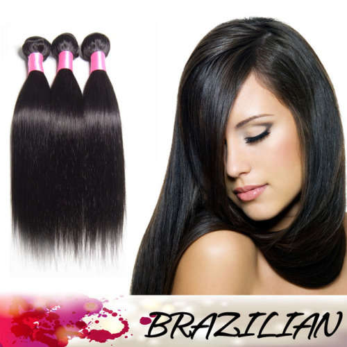 6A Brazilian Straight Virgin Hair 3 Bundles / 300g (12"~28") 1B# Natural Black