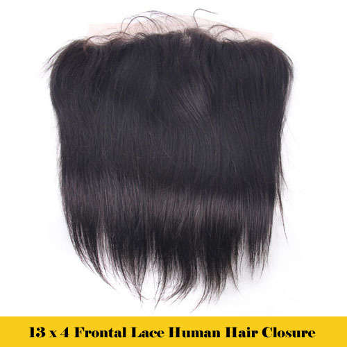 13x4 Frontal Lace Human Hair Closure Ear to Ear Closure 1B# 10"~ 20"