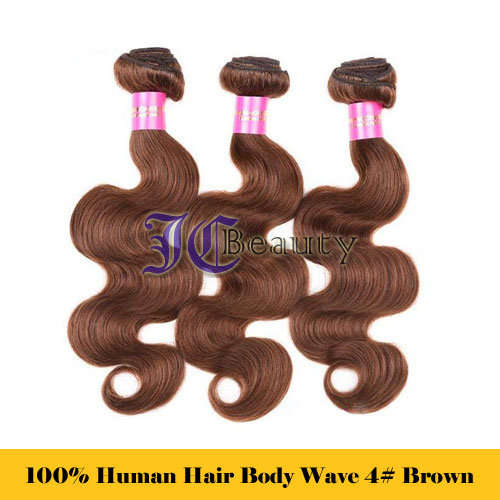 6A 100% Human Hair Brazilian/Peruvian Hair Body Wave 12"~24" Color 4#(brown) [one bundle only]