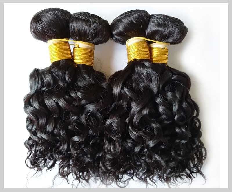 8" 6A Brazilian Human Hair Curly 4bundles 50g/bundle color 1#(black)