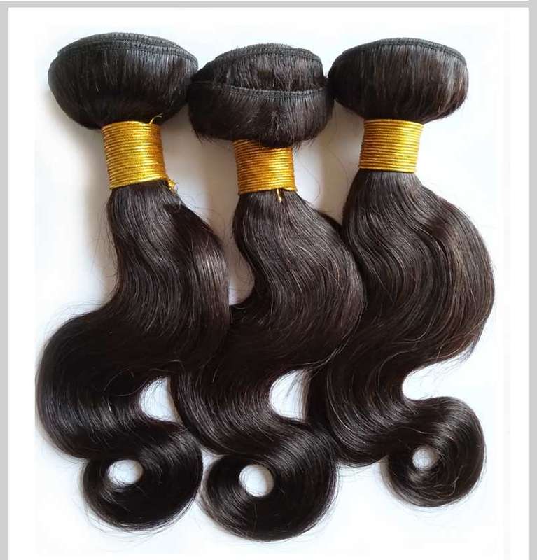 14" 5A Brazilian Human Hair Body Wave 300g( 100g/bundle) color 1B#(natural black)