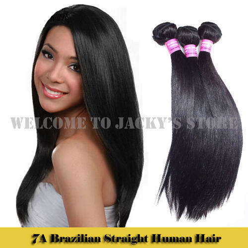 100% Human Hair 7A Brazilian Straight Natural Black 12"~30" 100+/-3g per bundle
