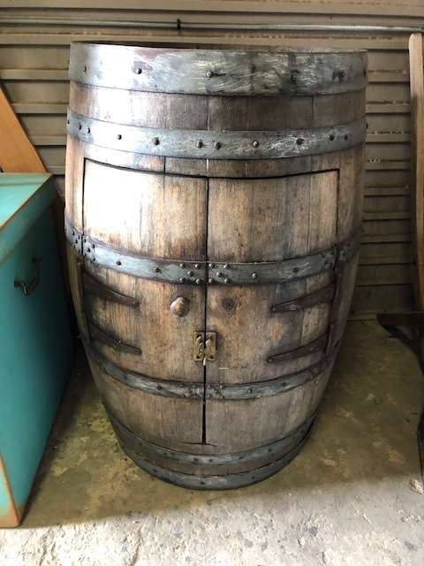 Beautiful old wine barrel bar