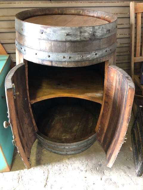 Beautiful old wine barrel bar