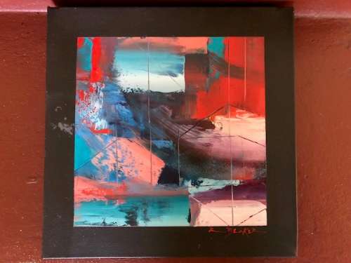 Rick Becker: Acrylic abstract on board. Absolute beauty!!