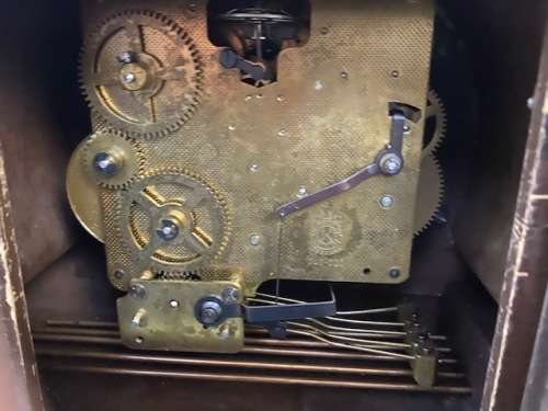 Hermle mantel clock with Westminister movement plus key in superb condition