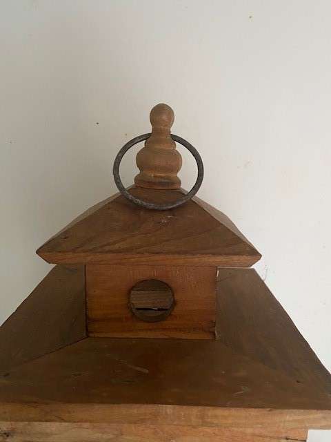 Beautiful hanging wooden candle holder or display unit: App 330 mm in height: Great condition