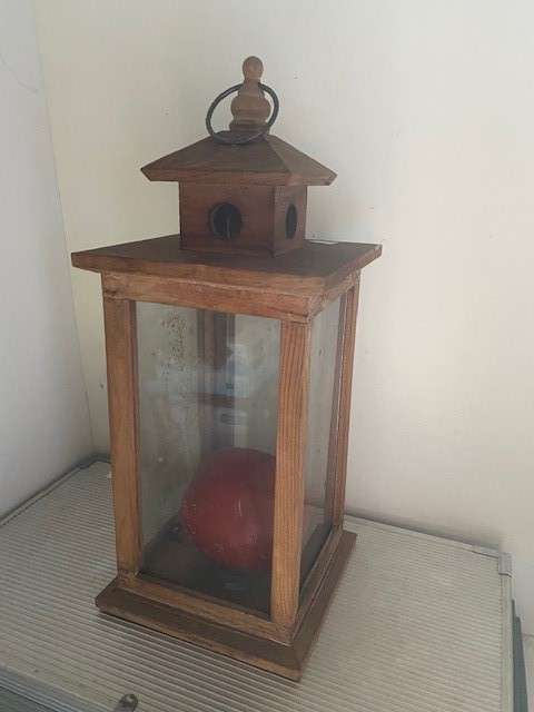 Beautiful hanging wooden candle holder or display unit: App 330 mm in height: Great condition