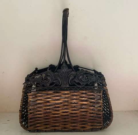 Lovely Wicker and metal basket in excellent condition