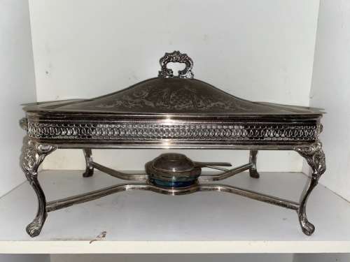Silver plated Chafing dish stand with burner in good condition: