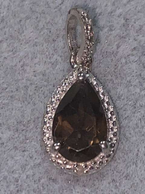 .925 Sterling Silver Garnet and Diamond Pendant: Gorgeous piece:Look at my other listings too!!
