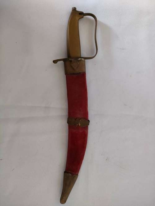 Old Vintage Brass Handled Dagger in sheath:In good condition: SHIPPING R30 ONLY