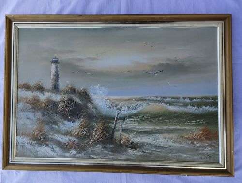Large Original signed painting in good condition