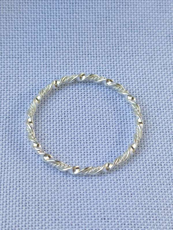 Sterling Silver plain stackable ring - size - US 7 - 925 stamped