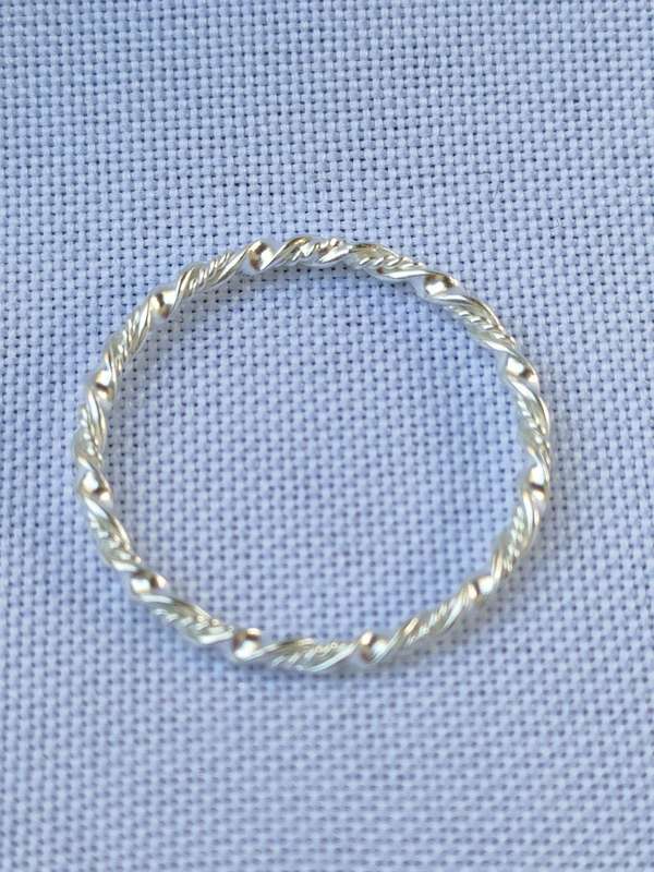 Sterling Silver plain stackable ring - size - US 7 - 925 stamped