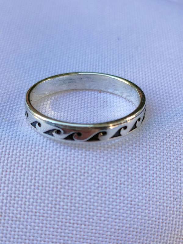 Sterling Silver plain ring - size: US 7 - 925 stamped