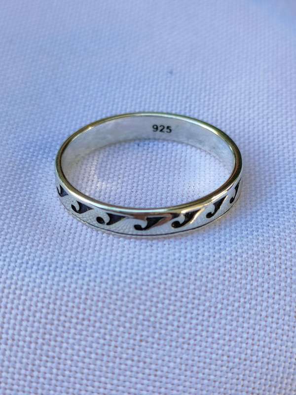 Sterling Silver plain ring - size: US 7 - 925 stamped