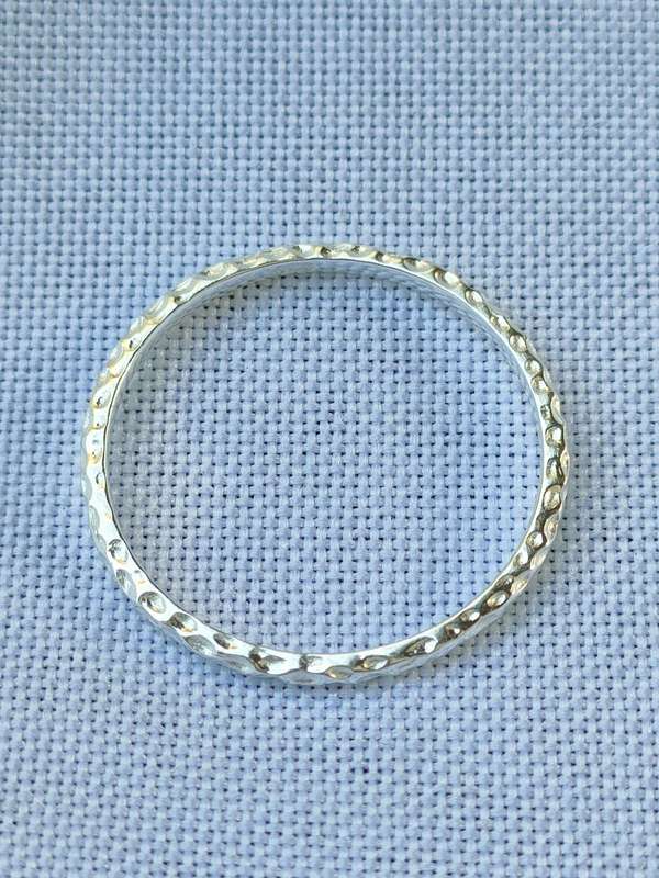 Sterling silver plain ring - size: US 7- 925 stamped