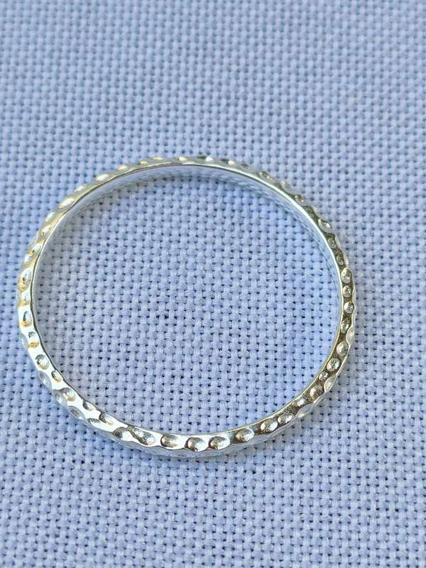 Sterling silver plain ring - size: US 7- 925 stamped
