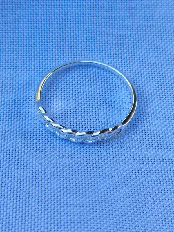 Sterling Silver plain ring - size: US 7 - 925 stamped