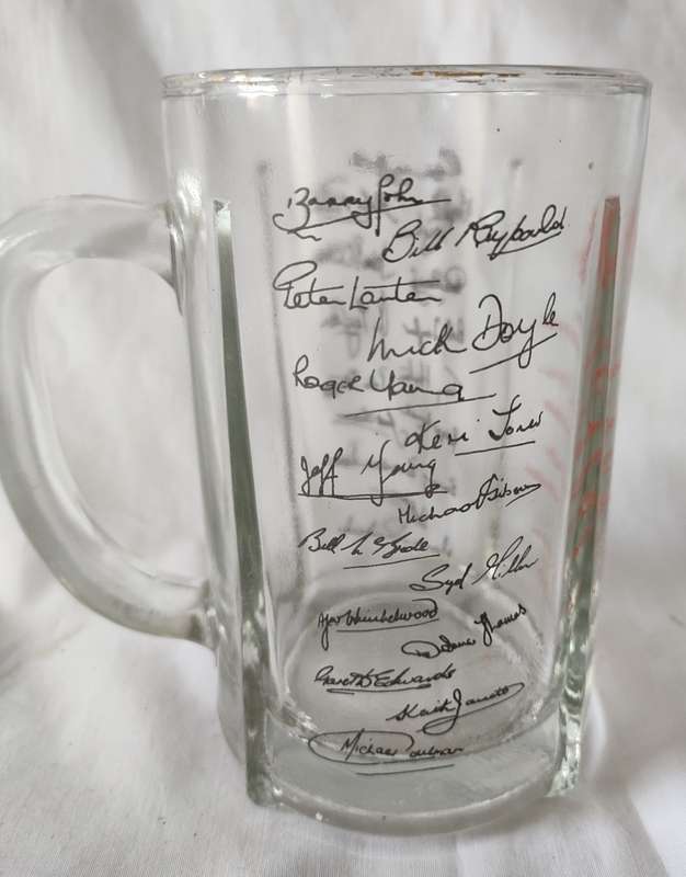 Rare 1968 British Lions Beer Mug with the signatures of all players and management staff