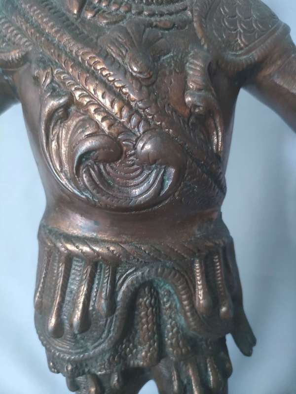 Exquisite Copper and Copper plate Statue of a Roman Soldier on stand: No damage
