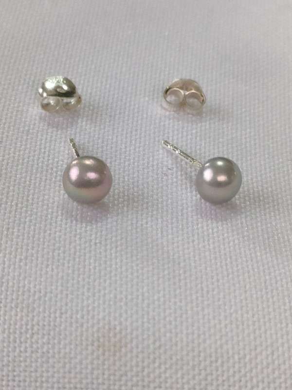 Pearl sterling silver earrings - studs - 925 stamp