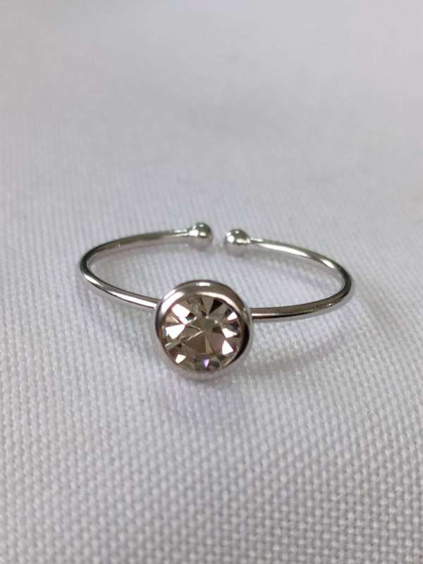 Austrian Crystal sterling silver ring - 925 stamp - adjustable size