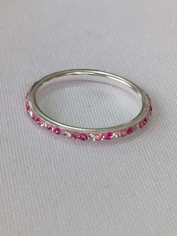 Sterling Silver Austrian Crystal ring: Stunning piece: Size US7: