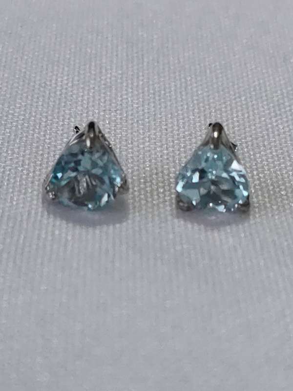 Topaz stud sterling silver earrings - 925 stamped