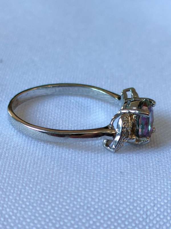 Mystic Topaz sterling silver ring - size US 7 - 1.20 ct - 925 stamped
