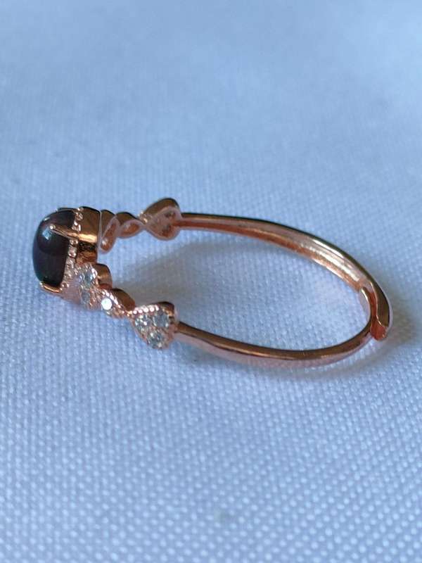 Ethiopian Opal and Topaz ring - size: adjustable - 0.80 ct - 925 stamped