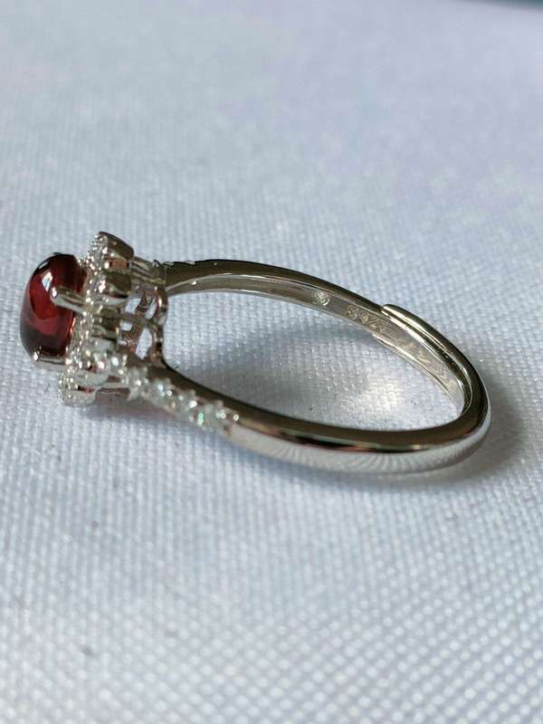 Garnet and Topaz sterling silver ring -size US 7 - 1.00ct plus - 925 stamped