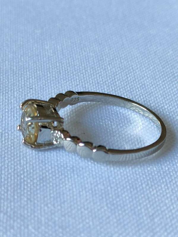 Amethyst and diamond sterling silver ring - size US7 - 1.20 ct - 925 stamped - natural stone