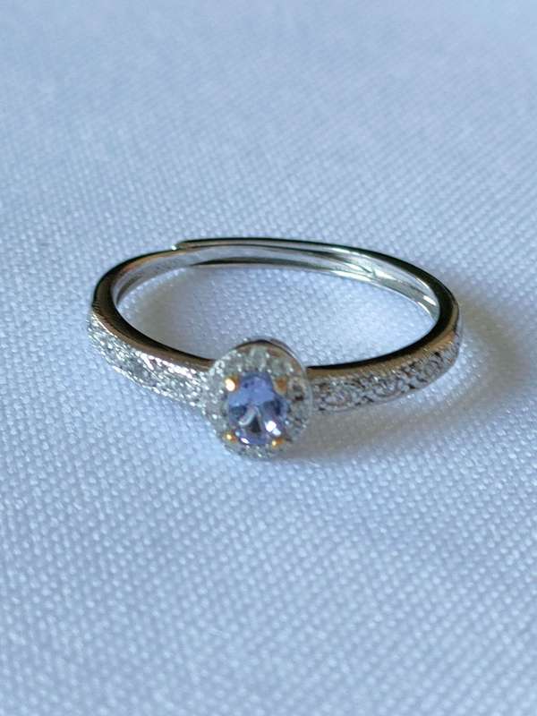 Tanzanite, Topaz and diamond ring - adjustable size - naturally mined - 0.90 ct - natural stones
