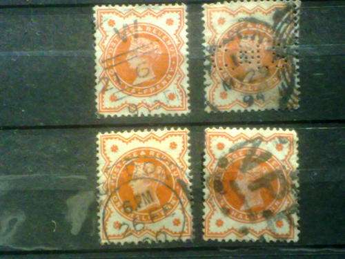 Victoria.4 stamps 1887 Various Postmarks