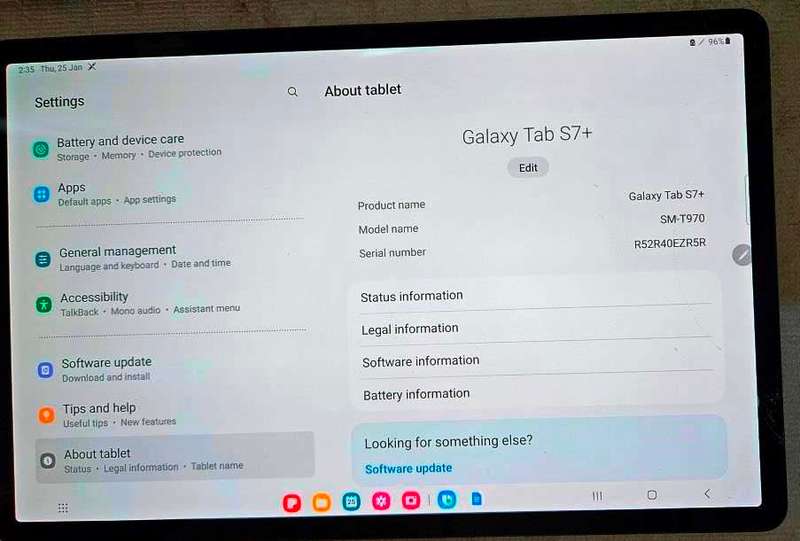 Samsung Galaxy Tab S7+ Plus SM-T970 128GB Wi-Fi 12.4 in - Mystic Grey