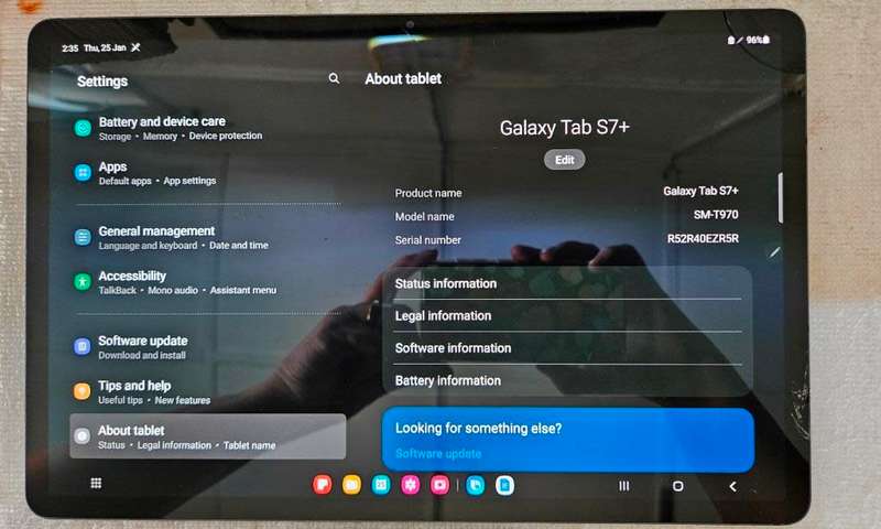 Samsung Galaxy Tab S7+ Plus SM-T970 128GB Wi-Fi 12.4 in - Mystic Grey
