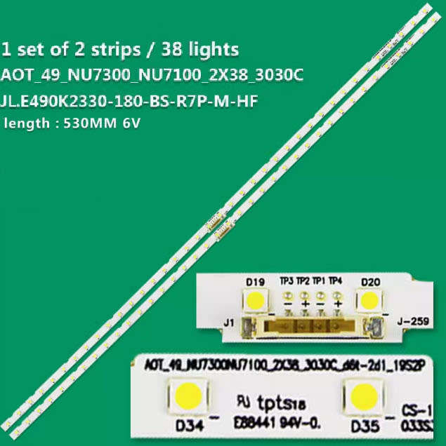 SAMSUNG AOT 49 NU7300 2K38 3030C 49 INCH LED TV EDGELIGHTS  FOR YOUR 49INCH LED TELEVISION SET