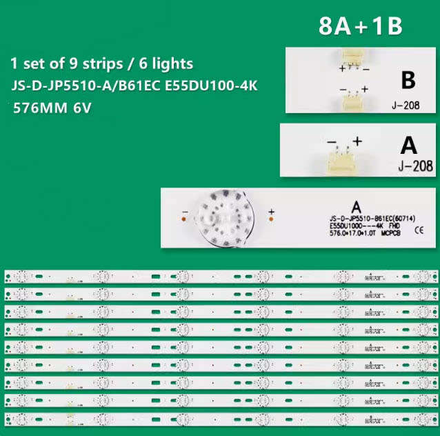JVC JS-D-JP5510-A61EC SVH550AB122-6LED-REV013 MS-L1239-L 55 inch  9 X 6 LED Blaupunkt Backlight Set