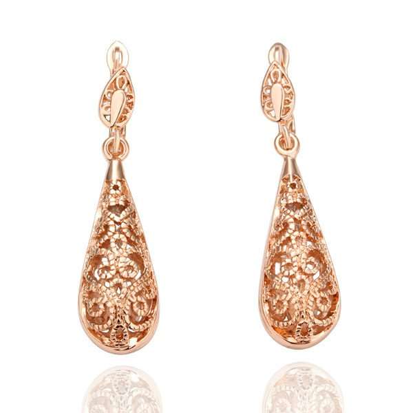 Elegant Drop Earrings - 18K Rose Gold Plated