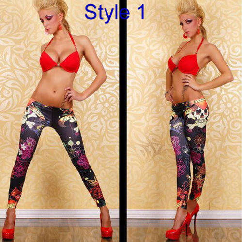 Skull Print Leggings Tights