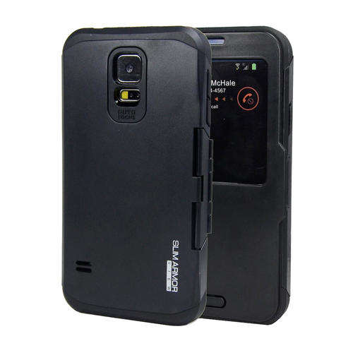 Samsung Galaxy S5 - Spigen Slim Armor S-View Case - Black